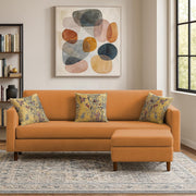 Casaliving Premium Lifestyle Fabric 4 Seater L Shape Sofa Set 3 Seater Modern Sofa Set & Ottoman for Living Room (Black Color)