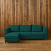 Mikasa 4 Seater LHS L Shape Sofa Set for Living Room (Pine Fabric) Premium Fabric Sofa Set for Living Room