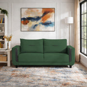 Casaliving Viskafors Upholstered 3 Seater Sofa Set for Living Room (Black Colour Fabric) Premium Fabric Sofa