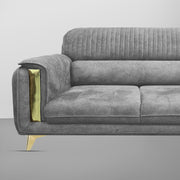 Gelio 2 Seater Sofa Set for Living Room (Black Colour) Premium Fabric Sofa