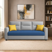 Evona 3 Seater Sofa Set for Living Room (Blue Grey Colour Fabric) Premium Fabric Sofa