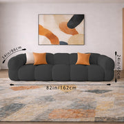 Vetras Modern Velvet Bubble Cloud Sofa, Tufted Design Upholstered 3+1 Seater Sofa Set for Living Room, (Black Colour) Premium Velvet Fabric Sofa