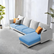 Casaliving Stanly LHS 6 Seater L Shape Sofa Set for Living Room (Black Fabric)