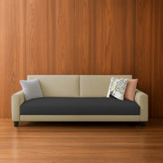 Kaven 3 Seater Sofa Set for Living Room (Cream Black Colour Fabric) Premium Fabric Sofa