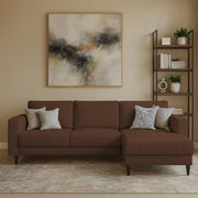 Oslo 4 Seater RHS L Shape Sofa Set for Living Room (Brown Fabric) Premium Fabric Sofa Set for Living Room