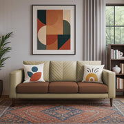 Casaliving Mikasa 3 Seater Sofa Set for Living Room (Black Colour Fabric) Premium Fabric Sofa