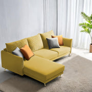 Casaliving Stanly LHS 4 Seater L Shape Sofa Set for Living Room (Blue Fabric) Premium Fabric Sofa