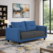 Casaliving Viskafors Upholstered 3 Seater Sofa Set for Living Room (Black Colour Fabric) Premium Fabric Sofa