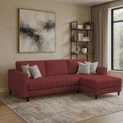 Oslo 4 Seater RHS L Shape Sofa Set for Living Room (Maroon Fabric) Premium Fabric Sofa Set for Living Room