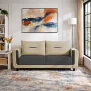 Casaliving Viskafors Upholstered 3 Seater Sofa Set for Living Room (Black Colour Fabric) Premium Fabric Sofa