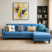 Aria RHS 4 Seater L Shape Sofa Set for Living Room (Turquise) Premium Fabric Sofa Set