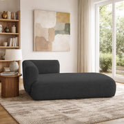 Casaliving Glacia Upholstered Indoor Chaise Lounge Chair 2 Seater Sofa Two Seater Sofa for Living Room Offices Hotels Bedroom (Black) Premium Boucle Fabric Sofa