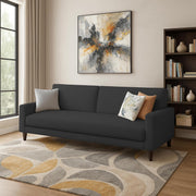 Kaven 3 Seater Sofa Set for Living Room (Black Colour Fabric) Premium Fabric Sofa