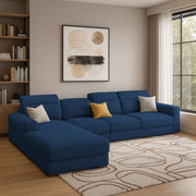 Orion LHS 6 Seater L Shape Sofa Set for Living Room (Blue Colour) Premium Fabric Sofa
