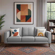 Mikasa 3 Seater Sofa Set for Living Room (Grey Colour Fabric) Premium Fabric Sofa