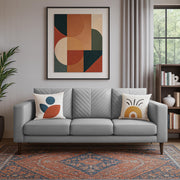 Casaliving Mikasa 3 Seater Sofa Set for Living Room (Black Colour Fabric) Premium Fabric Sofa