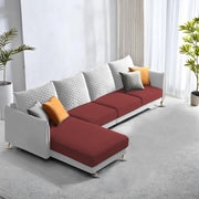 Casaliving Stanly LHS 6 Seater L Shape Sofa Set for Living Room (Black Fabric)