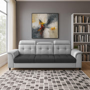 Casaliving Amara 3 Seater Sofa Set for Living Room (Black Yellow Colour Fabric) Premium Fabric Sofa