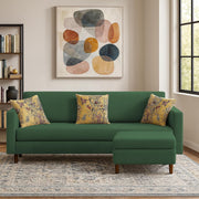 Casaliving Premium Lifestyle Fabric 4 Seater L Shape Sofa Set 3 Seater Modern Sofa Set & Ottoman for Living Room (Black Color)