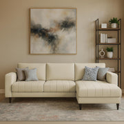 Oslo 4 Seater RHS L Shape Sofa Set for Living Room (Cream Fabric) Premium Fabric Sofa Set for Living Room