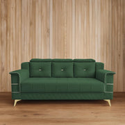 Julio 3 Seater Sofa Set for Living Room (Green Colour Fabric) Premium Fabric Sofa