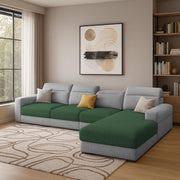 Orion RHS 6 Seater L Shape Sofa Set for Living Room (Green Grey Colour) Premium Fabric Sofa