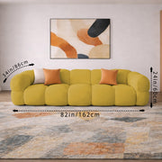 Vetras Modern Velvet Bubble Cloud Sofa, Tufted Design Upholstered 3+1 Seater Sofa Set for Living Room, (Black Colour) Premium Velvet Fabric Sofa