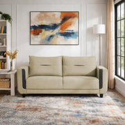 Casaliving Viskafors Upholstered 3 Seater Sofa Set for Living Room (Black Colour Fabric) Premium Fabric Sofa