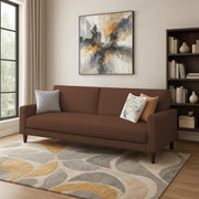 Kaven 3 Seater Sofa Set for Living Room (Brown Colour Fabric) Premium Fabric Sofa