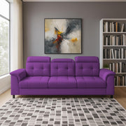 Casaliving Amara 3 Seater Sofa Set for Living Room (Black Purple Colour Fabric) Premium Fabric Sofa
