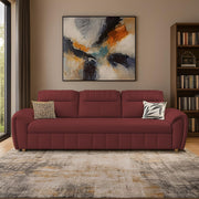 Alicia 3 Seater Sofa Cum Bed for Living Room (Maroon Fabric) Premium Fabric Sofa
