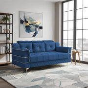 Julio 3 Seater Sofa Set for Living Room (Blue Colour Fabric) Premium Fabric Sofa