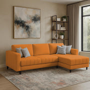 Oslo 4 Seater RHS L Shape Sofa Set for Living Room (Orange Fabric) Premium Fabric Sofa Set for Living Room