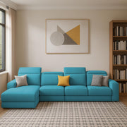 Orion LHS 6 Seater L Shape Sofa Set for Living Room (Turquise Colour) Premium Fabric Sofa