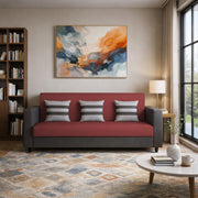 Casaliving Amara 3 Seater Sofa Set for Living Room (Black Turquise Colour Fabric) Premium Fabric Sofa