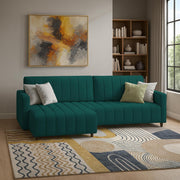 Netlie 4 Seater LHS L Shape Sofa Set for Living Room (Pine Fabric) Premium Fabric Sofa Set for Living Room
