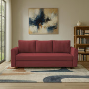 Clifton 3 Seater Sofa Cum Bed for Living Room (Maroon Fabric) Premium Fabric Sofa