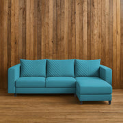 Mikasa 4 Seater RHS L Shape Sofa Set for Living Room (Turquise Fabric) Premium Fabric Sofa Set for Living Room