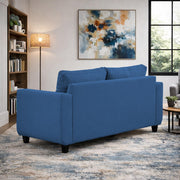 Casaliving Viskafors Upholstered 3 Seater Sofa Set for Living Room (Black Colour Fabric) Premium Fabric Sofa