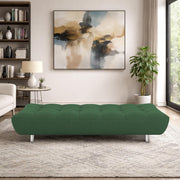 Drantly 3 Seater Sofa Cum Bed for Living Room (Green Fabric Color) Premium Suede Velvet Fabric Sofa Cum Bed for Living Room