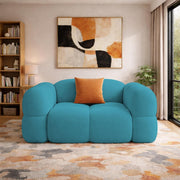 Vetras Modern Velvet Bubble Cloud Sofa, Tufted Design Upholstered 1 Seater Sofa Set for Living Room, (Black Colour) Premium Velvet Fabric Sofa