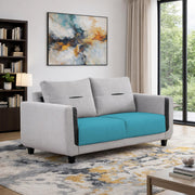 Casaliving Viskafors Upholstered 3 Seater Sofa Set for Living Room (Black Colour Fabric) Premium Fabric Sofa