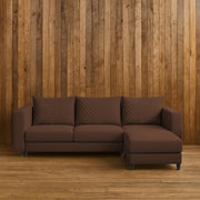 Mikasa 4 Seater RHS L Shape Sofa Set for Living Room (Brown Fabric) Premium Fabric Sofa Set for Living Room