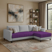 Oslo 4 Seater RHS L Shape Sofa Set for Living Room (Purple Grey Fabric) Premium Fabric Sofa Set for Living Room