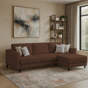 Oslo 4 Seater RHS L Shape Sofa Set for Living Room (Brown Fabric) Premium Fabric Sofa Set for Living Room