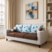 Rolando 3 Seater Sofa Set for Living Room (Brown Grey Colour) Premium Fabric Sofa Set