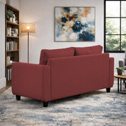 Casaliving Viskafors Upholstered 3 Seater Sofa Set for Living Room (Black Colour Fabric) Premium Fabric Sofa