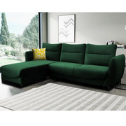 Stella LHS 4 Seater L Shape Sofa Set for Living Room (Green) Premium Velvet Fabric Sofa