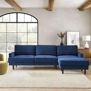 Oudrey 3 Seater Sofa Set with Center Table for Living Room (Blue Colour) Premium Fabric Sofa
