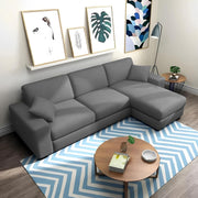 Martin 4 Seater RHS L Shape Sofa Set for Living Room (Dark Grey Colour Fabric)